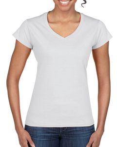 Gildan GD078 - Sofstyle- kobieca koszulka w serek Biały