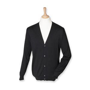 Henbury HB722 - V-button cardigan Czarny