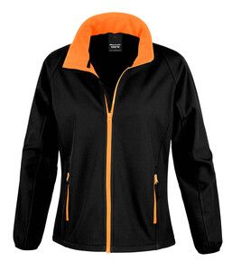 Result R231F - Sportowa bluza damska idealna do nadruku Czarno/pomarańczowy