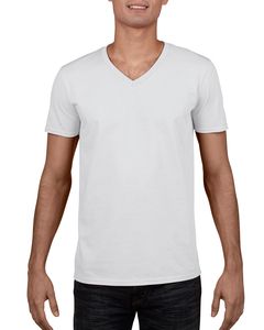 Gildan GN646 - T-shirt w serek- SoftStyle Biały