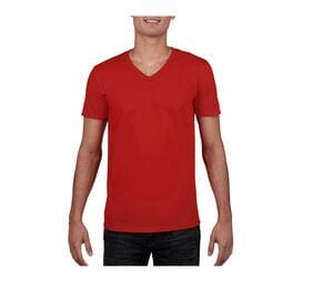 Gildan GN646 - T-shirt w serek- SoftStyle Czerwony