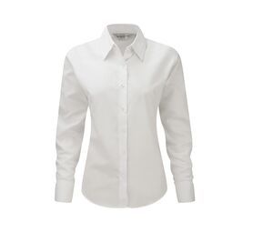 Russell Collection JZ32F - Prosta damska koszula Biały