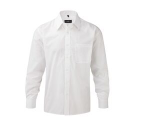 Russell Collection JZ934 - Polibawełniana wygodna koszula Biały