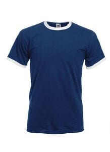 Fruit of the Loom SC245 - Wystrzałowy T-shirt Granatowo/biały