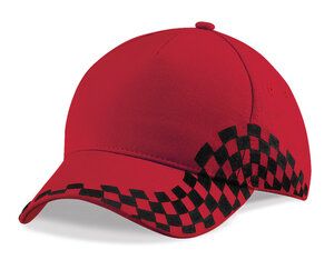 Beechfield BF159 - Czapka GrandPrix Classic Red/Damier Black