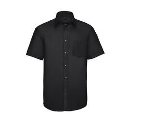 Russell Collection JZ957 - Niewymagająca prasowania męska koszula z krótki rękawkiem Czarny