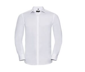 Russell Collection JZ960 - Elegancka koszula bez kieszeni Biały