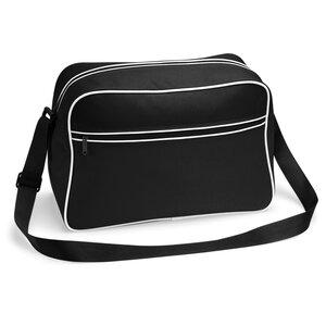 Bag Base BG140 - Retro torba na ramię Biało/czarny