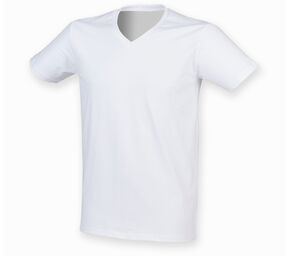 Skinnifit SF122 - Elastyczna koszulka z dekoltem w szpic