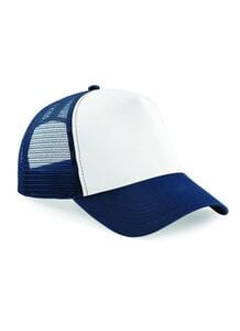 Beechfield BF640 - Old-schoolowa czapka Granatowo/biały