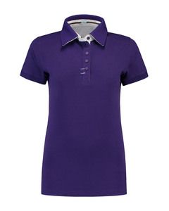 Lemon & Soda LEM3560 - Kontrastowe Polo SS z polielestanu dla niej Purple/WH