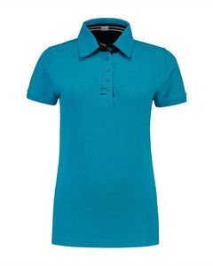 Lemon & Soda LEM3560 - Kontrastowe Polo SS z polielestanu dla niej Turquoise/DY