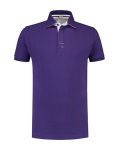 Lemon & Soda LEM3562 - Kontrastowe Polo SS z polielestanu dla niego Purple/WH