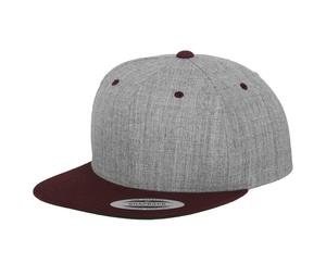 Flexfit 6089MT - Dwukolorowa czapka z daszkiem Heather Grey / Maroon