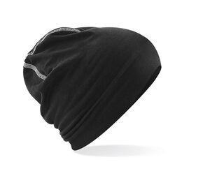 Beechfield BF366 - Hemsedal cotton beanie Biało/czarny