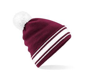 Beechfield BF472 - Beanie Burgundowy/ biały