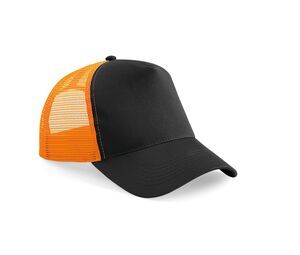 Beechfield BF640 - Old-schoolowa czapka Czarno/pomarańczowy