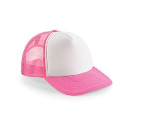 Beechfield BF645 - Old-schoolowa czapka męska Fluorescent Pink / White