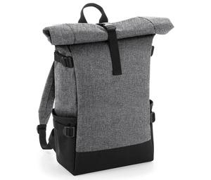 Bag Base BG858 - Colourful backpack with roll-up flap Szaro-czarny
