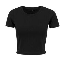 Build Your Brand BY042 - Damska koszulka „przycięta” Czarny