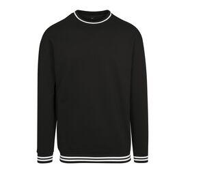 Build Your Brand BY104 - Kontrastowa bluza w paski Biało/czarny