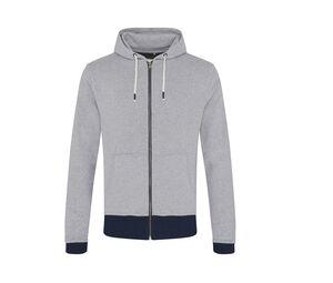 ECOLOGIE EA051 - Bluza z kapturem z bawełny pochodzącej z recyklingu Heather Grey / Navy