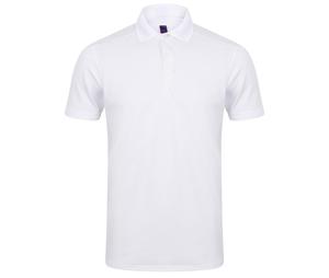 Henbury HY460 - Męska elastyczna poliestrowa koszulka polo Biały
