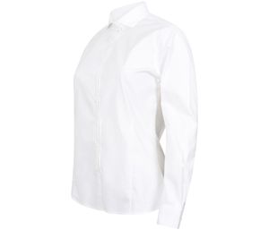 Henbury HY533 - Damska elastyczna koszula z długim rękawem Biały