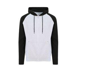 AWDIS JH063 - Zipped baseball sweatshirt Szaro/czarny