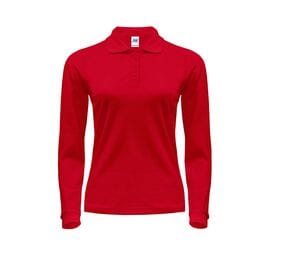 JHK JK216 - Koszulka polo damska z długim rękawem 200 Czerwony