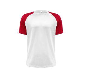 JHK JK905 - T-shirt baseball Biało/czerwony