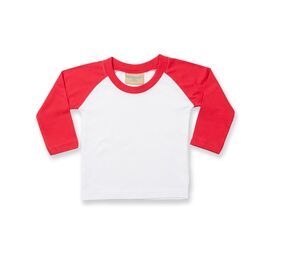 Larkwood LW025 - Koszulka baseballowa z długim rękawem Biało/czerwony