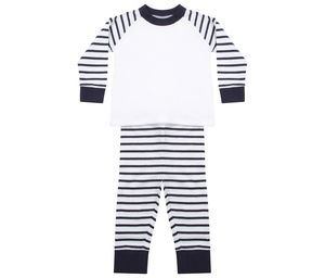 Larkwood LW072 - Piżama dziecięca w paski Navy Stripe / White
