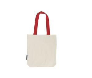 Neutral O90002 - Torba na zakupy z kontrastowymi uchwytami Nature / Red