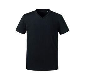 Russell RU103M - Męska organiczna koszulka z dekoltem w szpic Czarny