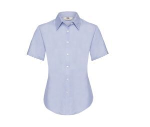 Fruit of the Loom SC406 - Damska koszula z krótkim rękawem w stylu Oxford Niebieski Oksford