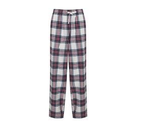 SF Women SK083 - Damskie spodnie od piżamy White / Pink Check