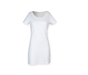 Skinnifit SK257 - Sukienka typu T-shirt Biały
