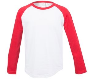 SF Mini SM271 - Dziecięca koszulka baseballowa z długim rękawem Biało/czerwony