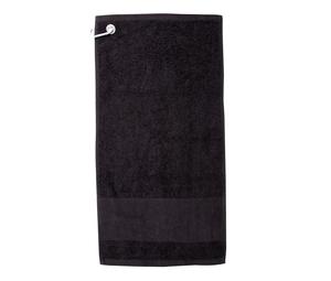 Towel city TC033 - Ręcznik golfowy z listwą Czarny