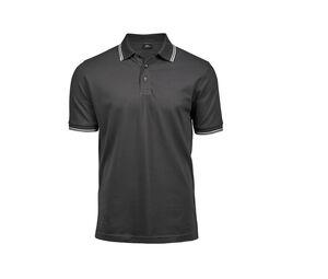 Tee Jays TJ1407 - Męska Luksusowa Koszulka Polo Ciemny brąz/biel