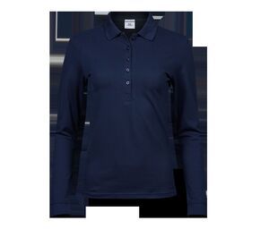 Tee Jays TJ146 - Damska luksusowa i elastyczna koszulka polo z długim rękawem Granatowy