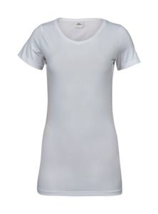 Tee Jays TJ455 - Elastyczna koszulka damska o przedłużonej długości Biały