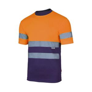 VELILLA V5506 - T-shirt o wysokiej widoczności Fluo Orange / Navy