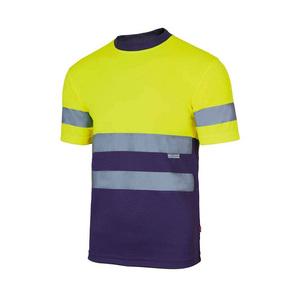 VELILLA V5506 - T-shirt o wysokiej widoczności Fluo Yellow / Navy