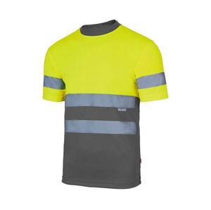 VELILLA V5506 - T-shirt o wysokiej widoczności Fluo Yellow / Grey