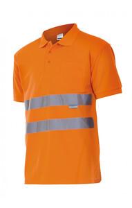 VELILLA V5512 - Bardzo widoczna koszulka Polo Fluo pomarańcz