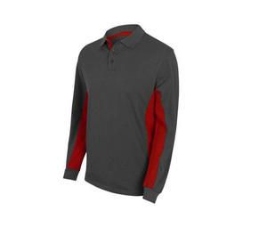 VELILLA V5514 - Polo z długim rękawem w dwóch kolorach Grey/Red