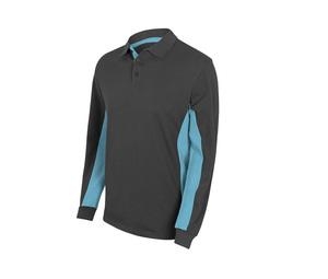 VELILLA V5514 - Polo z długim rękawem w dwóch kolorach Grey / Sky Blue