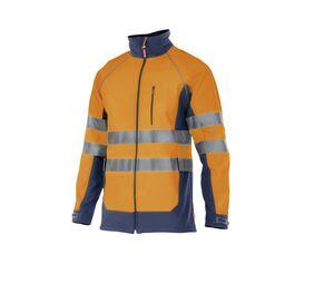 VELILLA V6001 - WYSOKA WIDOCZNOŚĆ DWUKOLOROWA KURTKA SOFTSHELL Fluo Orange / Navy